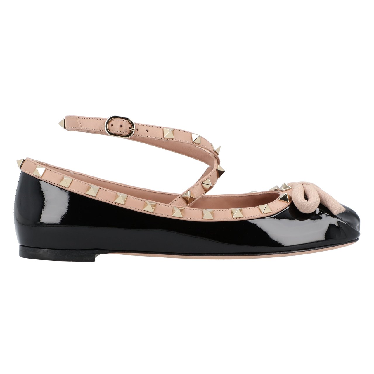 Valentino Rockstud Ballerina Shoes Black Zwart
