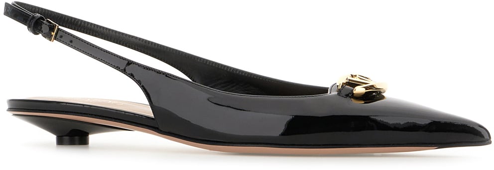 Valentino Valentino Black leather slingbacks Zwart