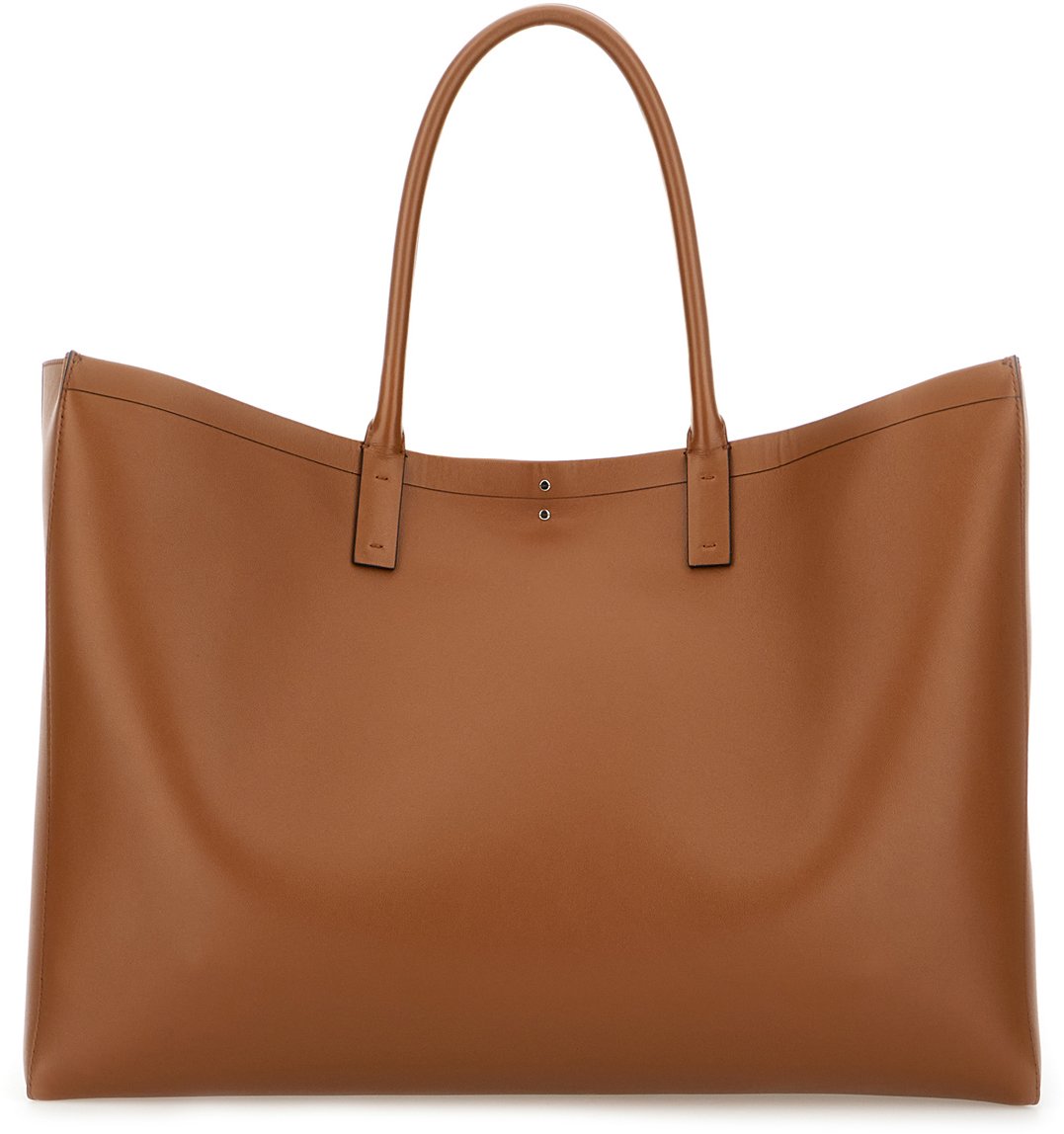 Valentino Valentino Brown leather medium VLogo Locker shopping bag Bruin