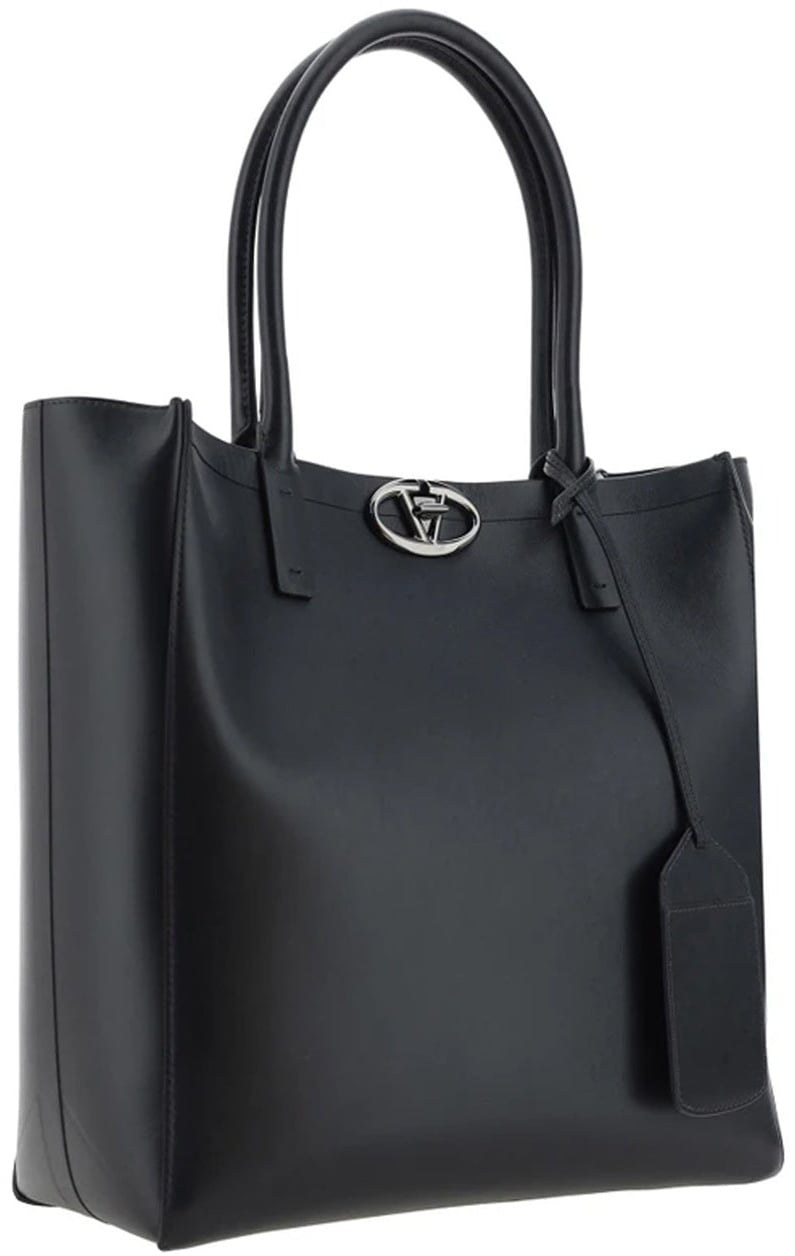 Valentino Valentino Garavani Vlogo Locker Medium Tote Bag Zwart