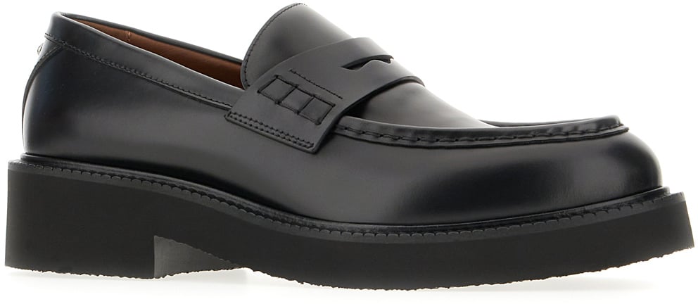 Valentino Valentino Black leather loafers Zwart