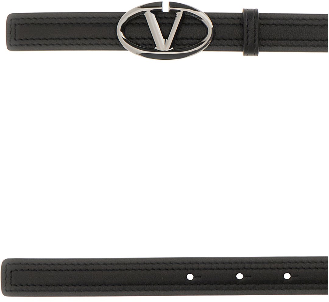 Valentino Valentino Black leather belt Zwart