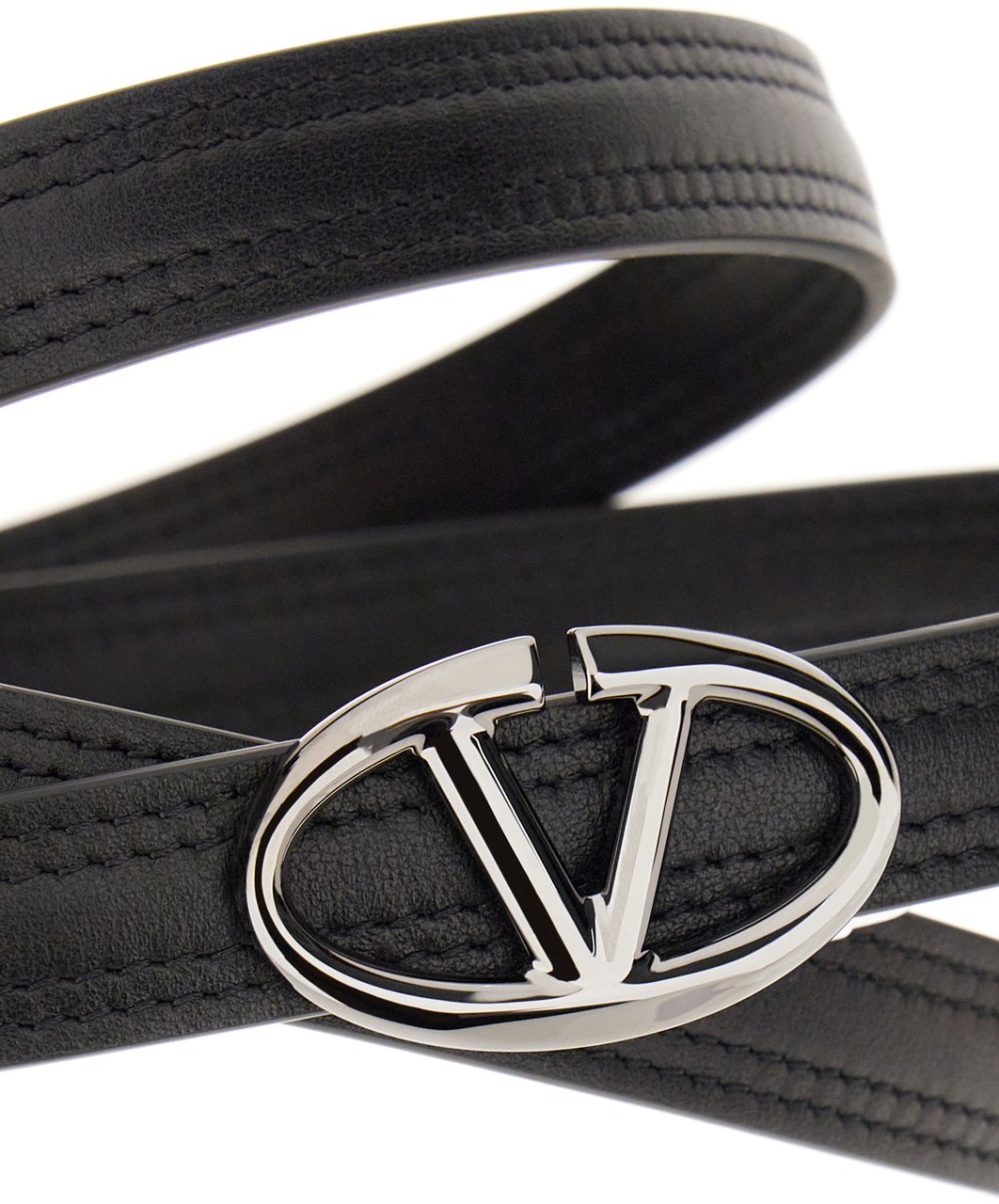 Valentino Valentino Black leather belt Zwart