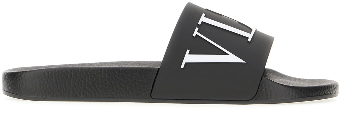 Valentino Valentino Black rubber slippers Zwart