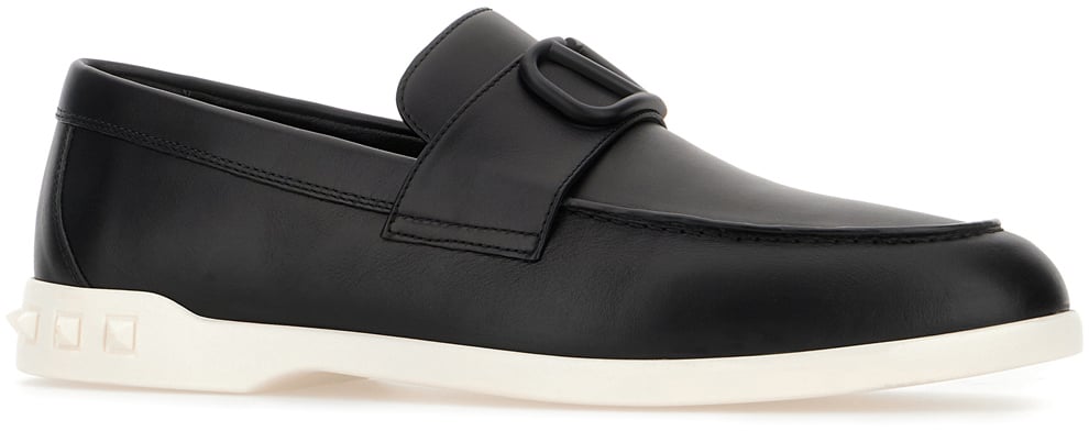 Valentino Valentino Black leather loafers Zwart