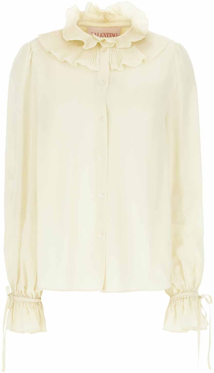 Valentino Valentino Pastel yellow silk blouse Geel