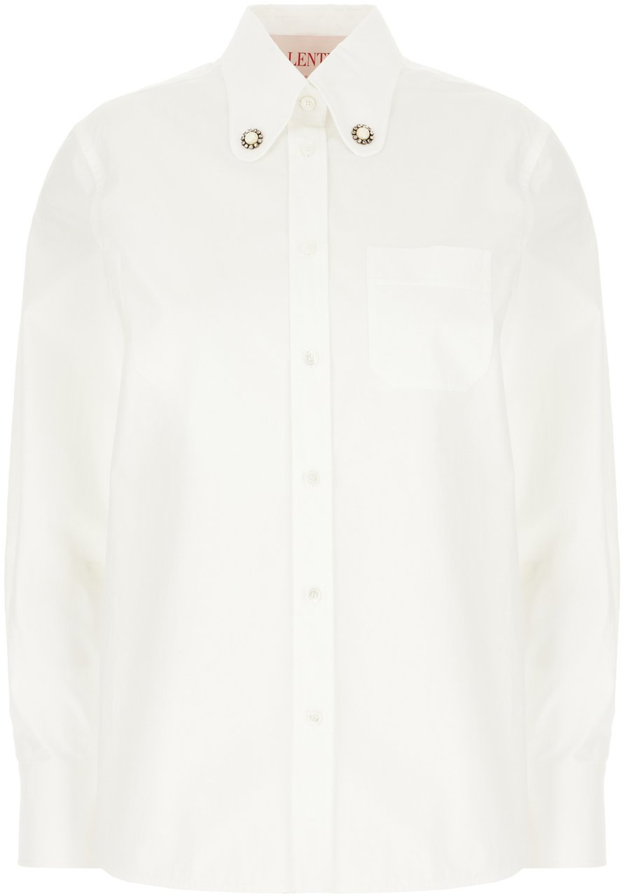 Valentino Valentino White poplin shirt Wit
