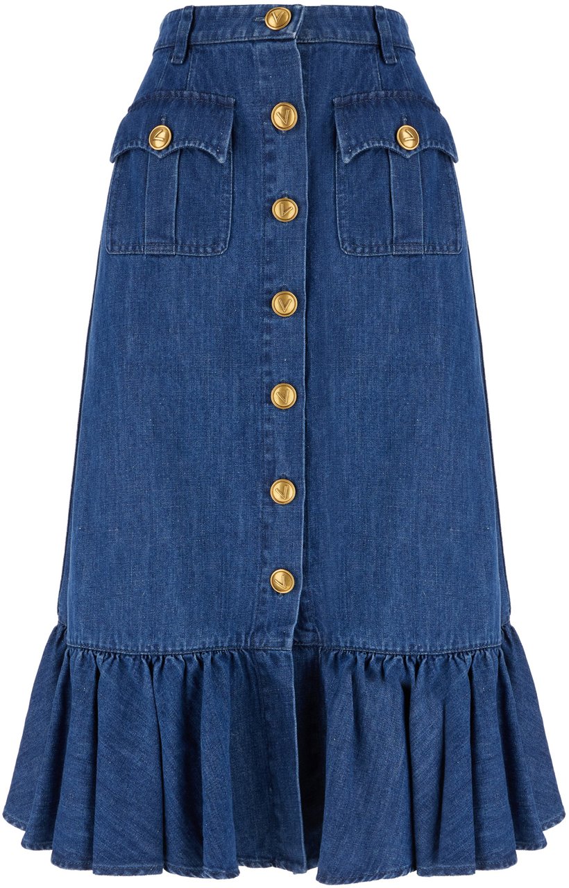Valentino Valentino Denim skirt Blauw