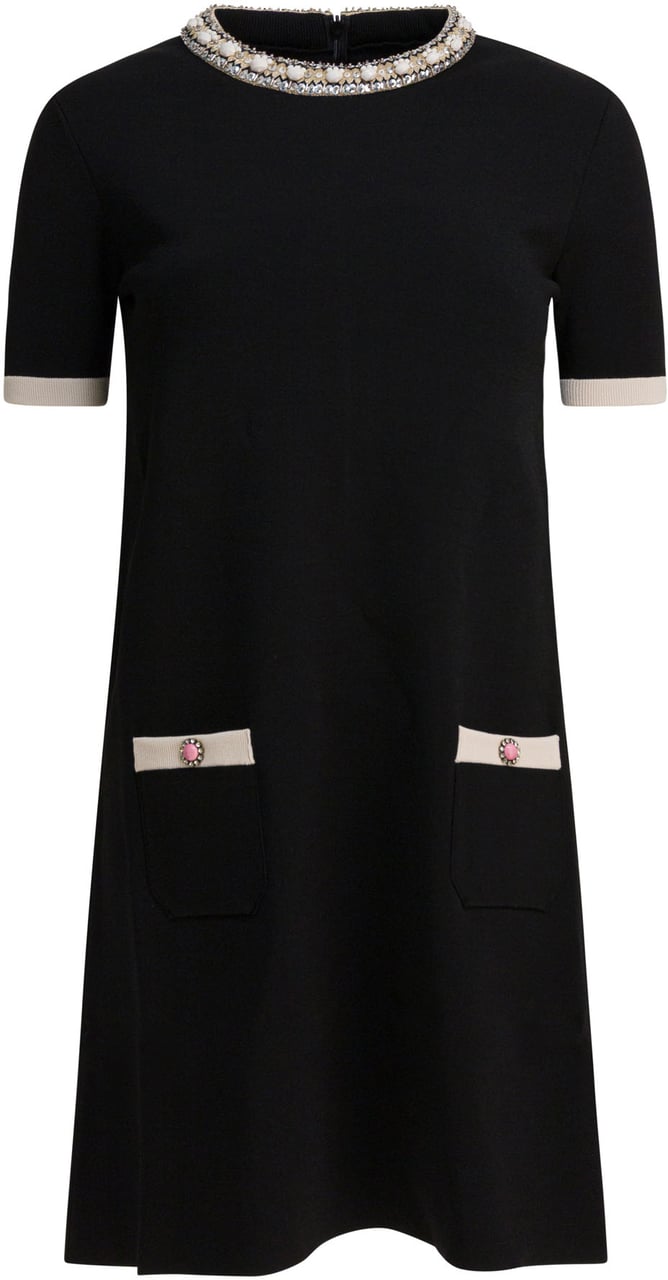 Valentino Embellished choker dress Zwart