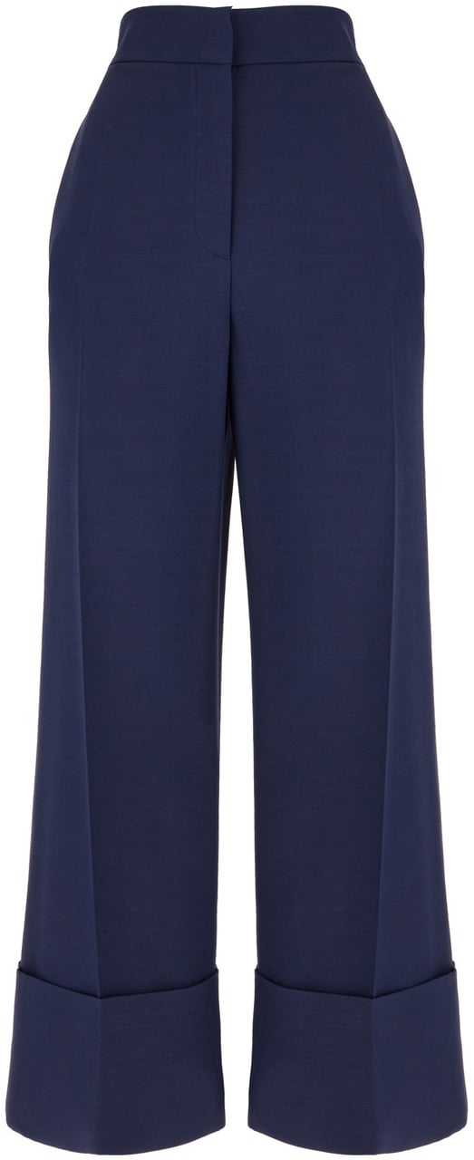 Valentino Valentino Blue wool blend pants Blauw
