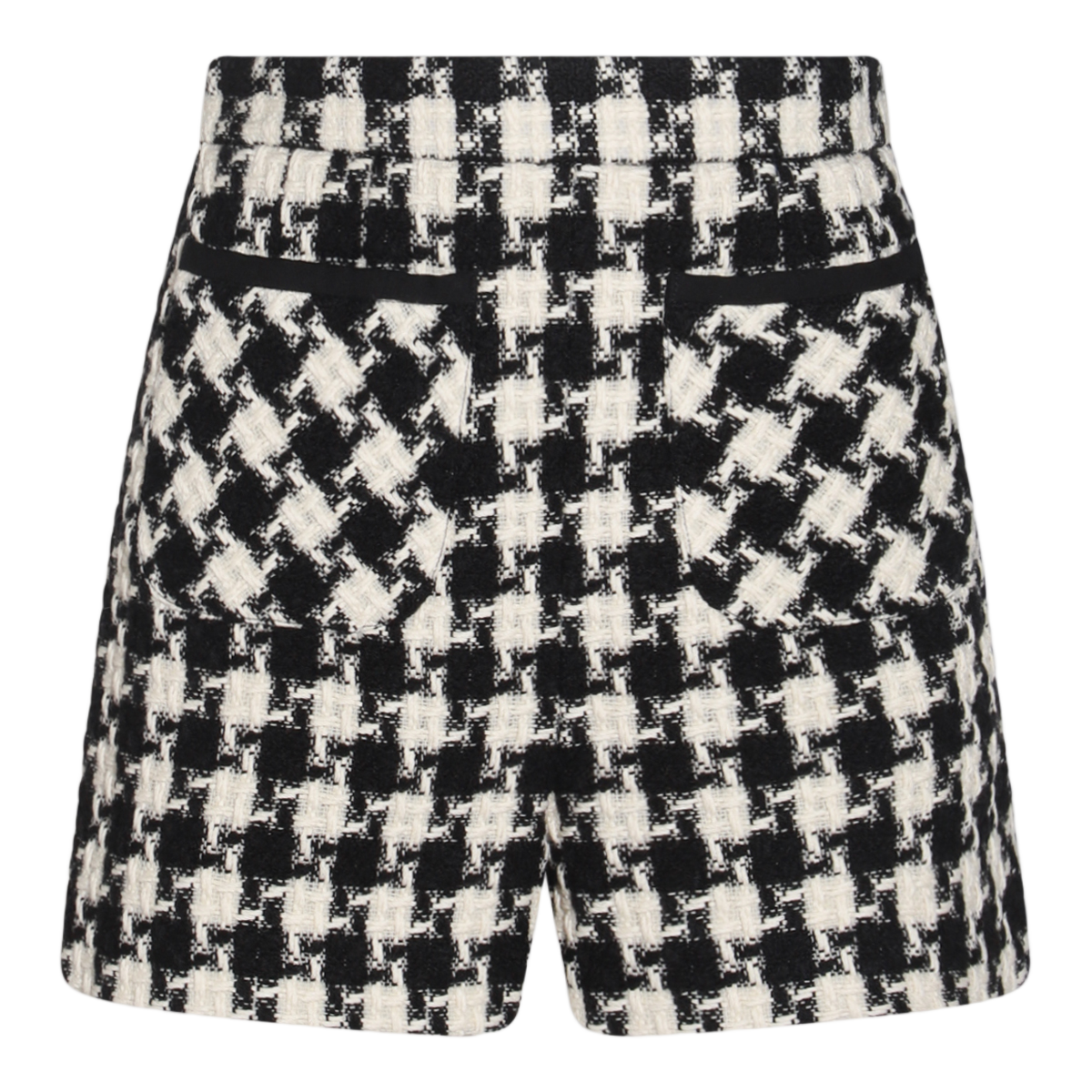 Valentino High-Waisted Houndstooth Shorts with Tailored Fit Zwart