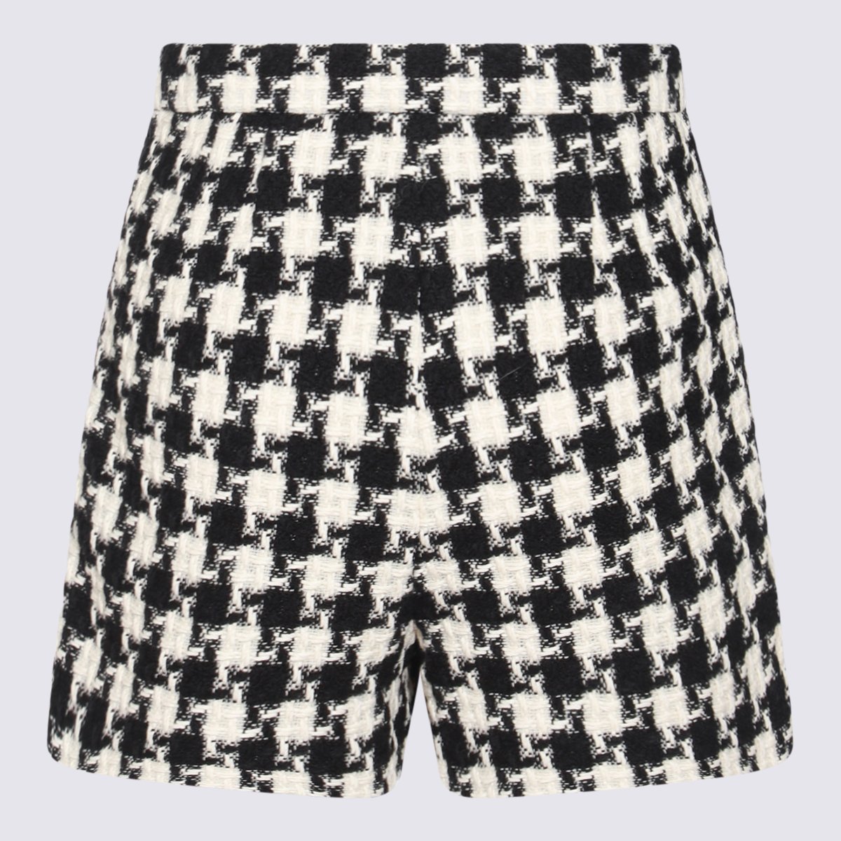 Valentino High-Waisted Houndstooth Shorts with Tailored Fit Zwart
