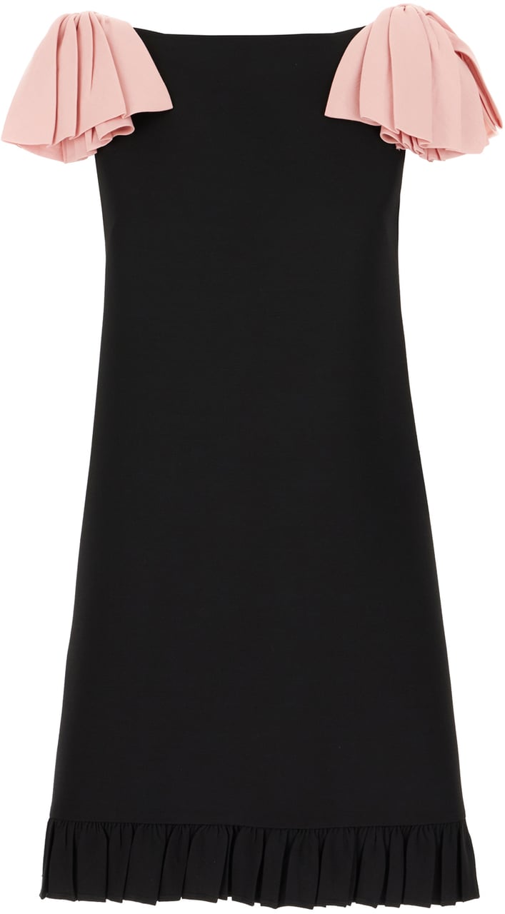 Valentino Valentino Black wool blend mini dress Zwart