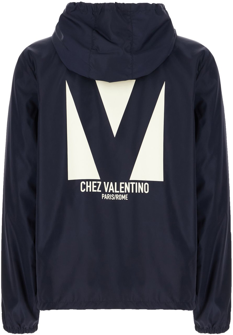 Valentino Valentino Midnight blue nylon jacket Blauw