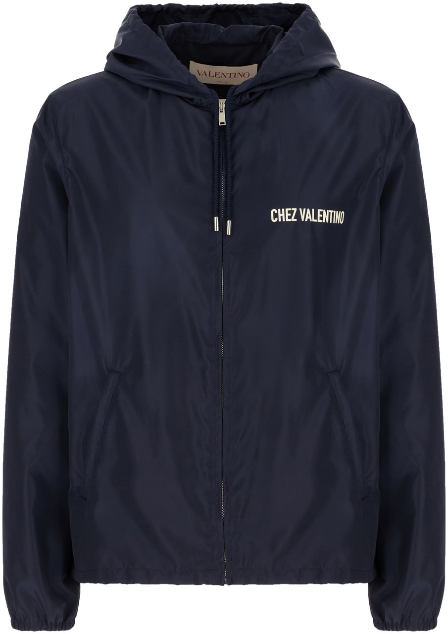Valentino Valentino Midnight blue nylon jacket Blauw