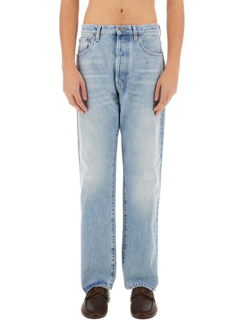 Valentino Regular Fit Denim Pants With Vintage Appeal Blauw