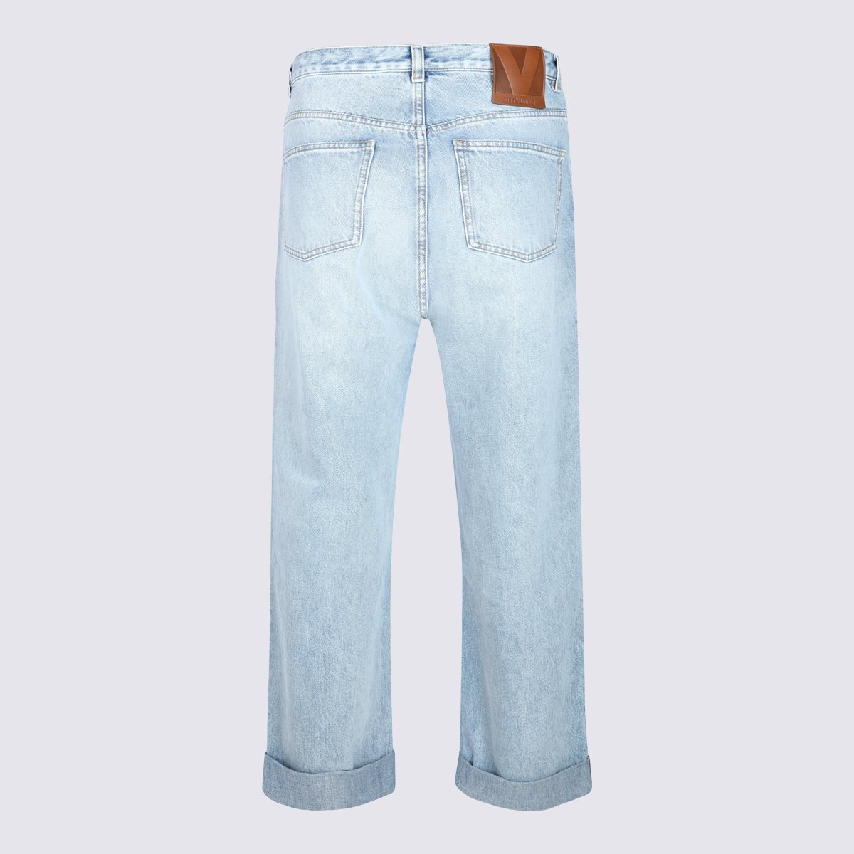 Valentino Relaxed Fit Straight Leg Jeans With Classic Five-Pocket Design Blauw
