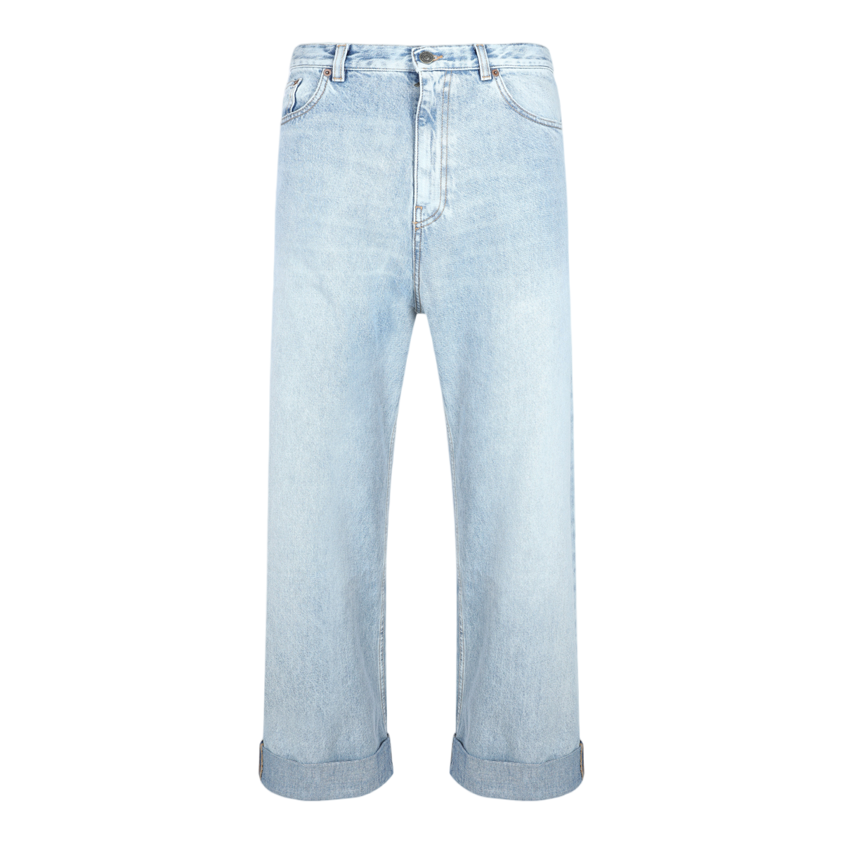 Valentino Relaxed Fit Straight Leg Jeans With Classic Five-Pocket Design Blauw