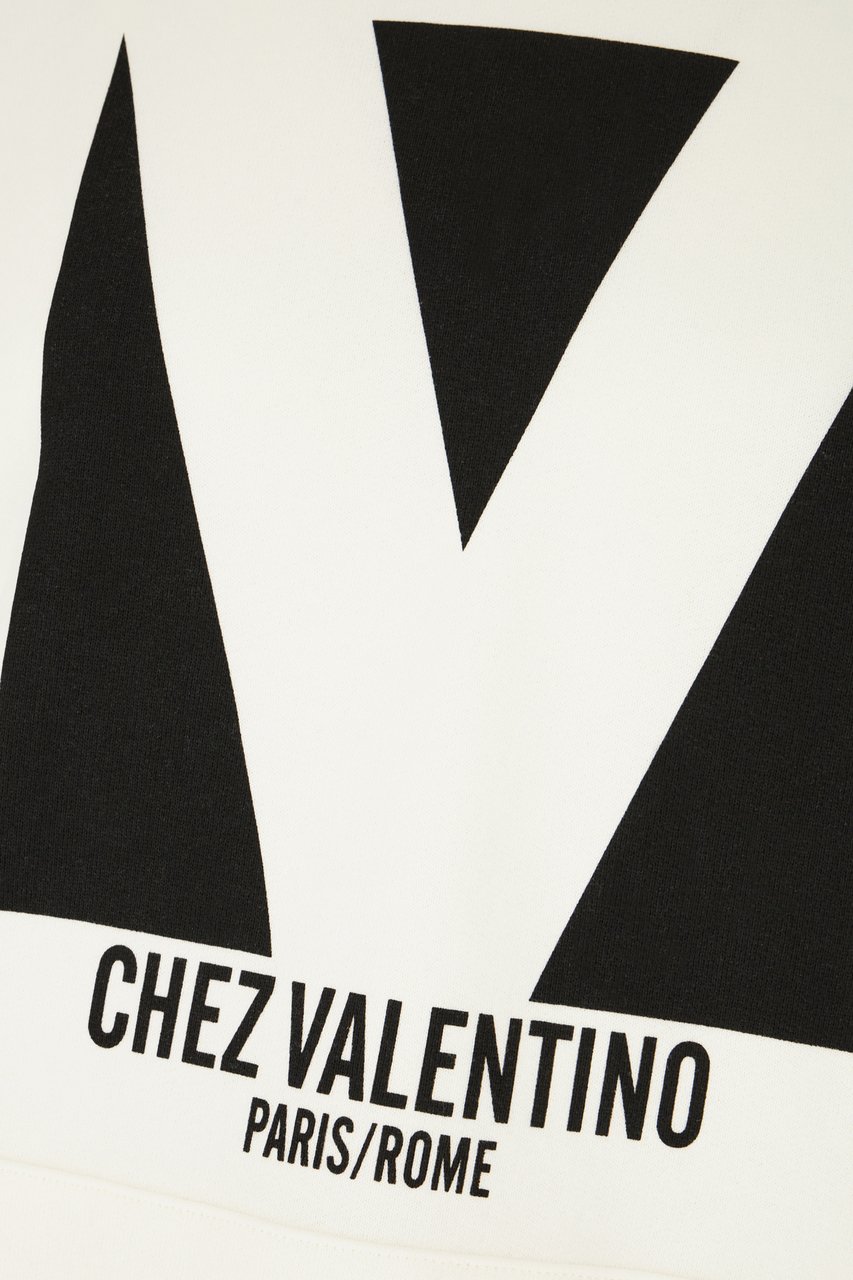 Valentino Valentino Ivory cotton sweatshirt Neutraal