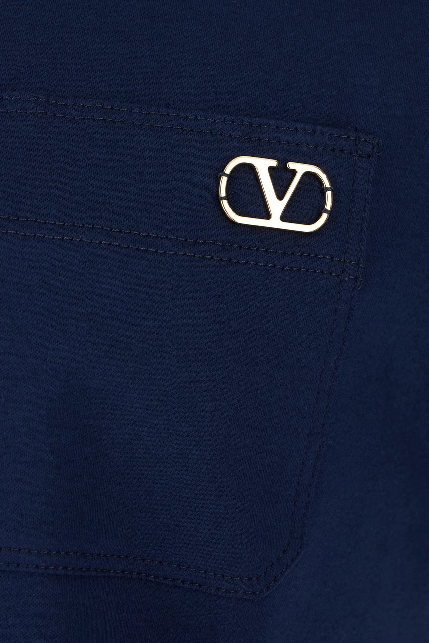 Valentino Valentino Navy blue cotton t-shirt Blauw