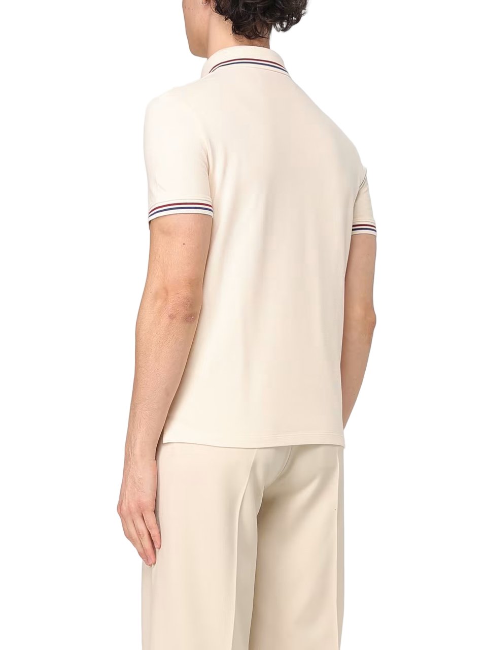 Valentino Short-Sleeved Polo Shirt with Contrasting Accents Neutraal