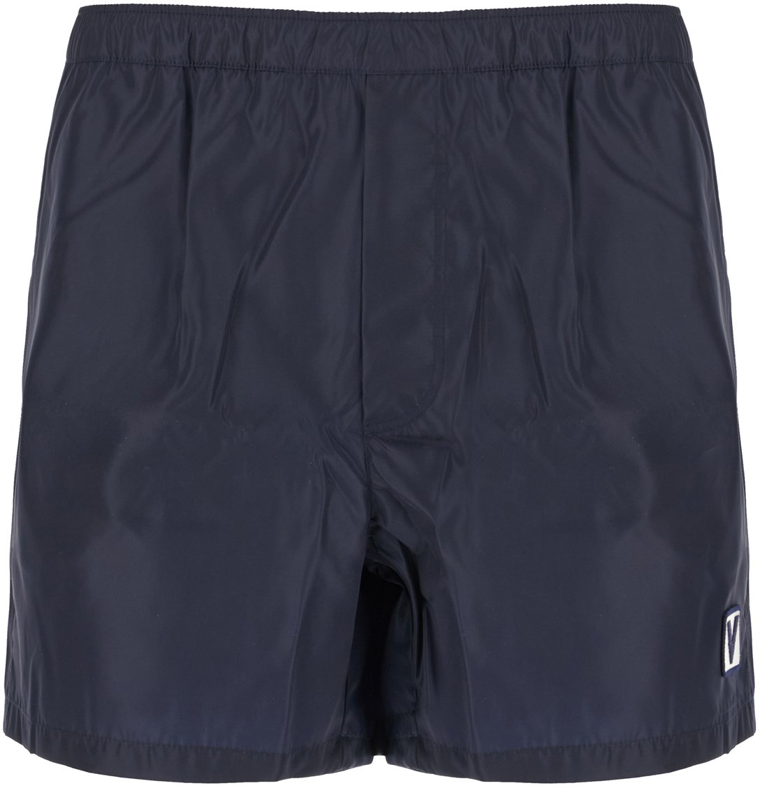 Valentino Valentino Navy blue nylon swimming shorts Blauw