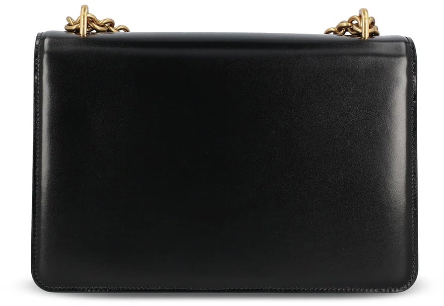Valentino Valentino Garavani Vain Leather Shoulder Bag Zwart