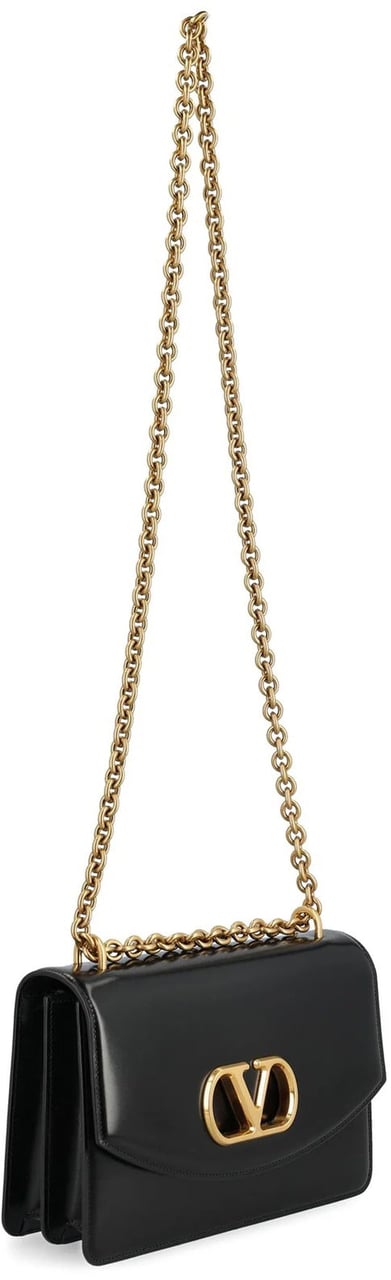 Valentino Valentino Garavani Vain Leather Shoulder Bag Zwart