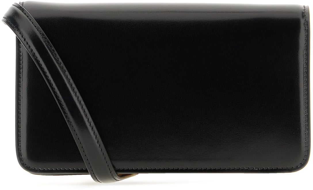 Valentino Valentino Black leather clutch Zwart