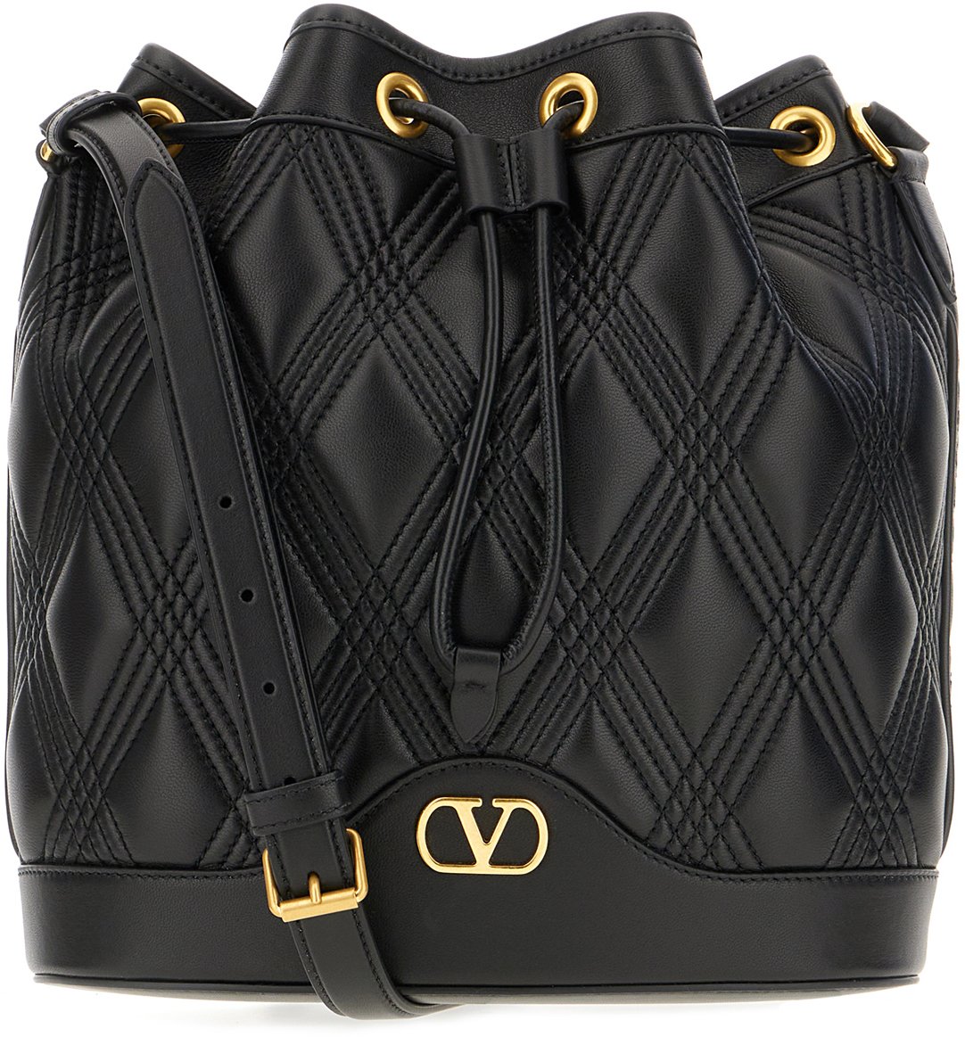 Valentino Valentino Black leather crossbody bag Zwart