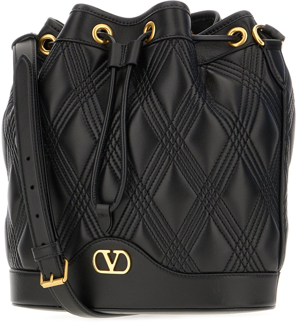 Valentino Valentino Black leather crossbody bag Zwart