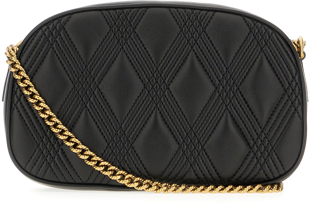 Valentino Valentino Black nappa leather Quiltie 67 crossbody bag Zwart
