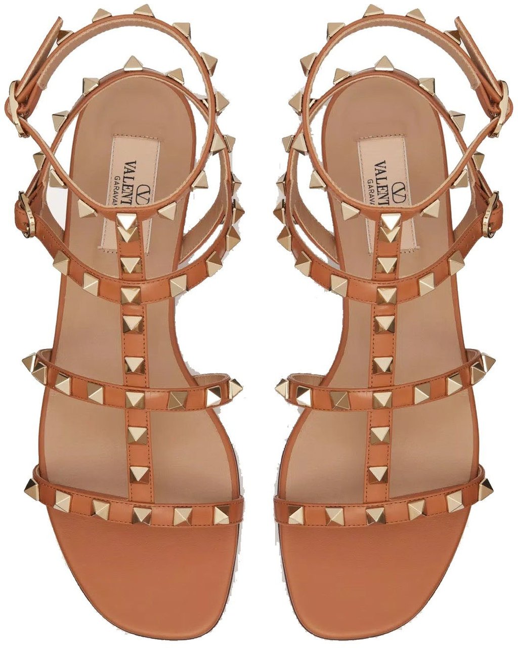 Valentino Valentino garavani Rockstud Flat Sandals Bruin