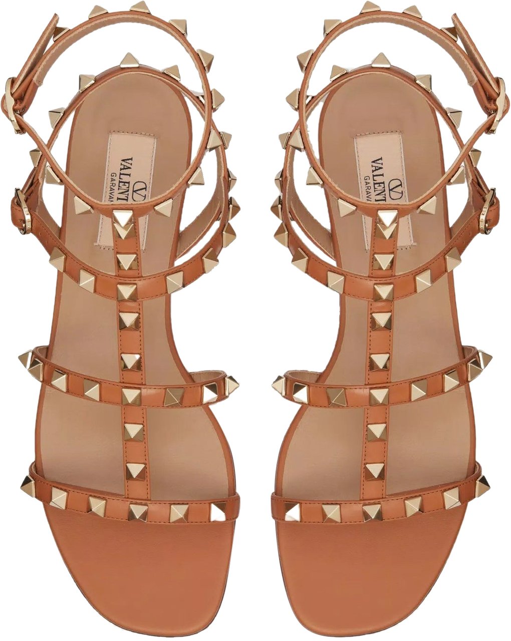 Valentino Valentino garavani Rockstud Flat Sandals Bruin