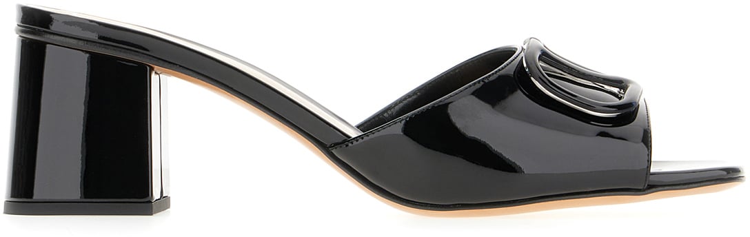 Valentino Valentino Black leather Slide mules Zwart