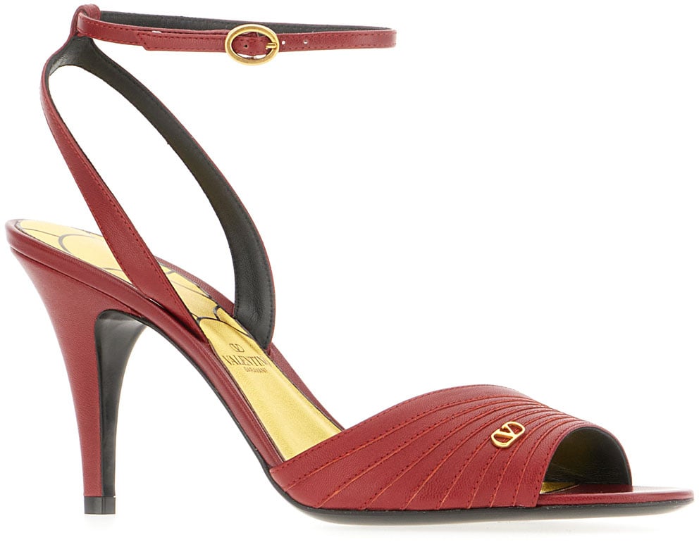 Valentino Valentino Tiziano red Ladycrush leather sandals Grijs