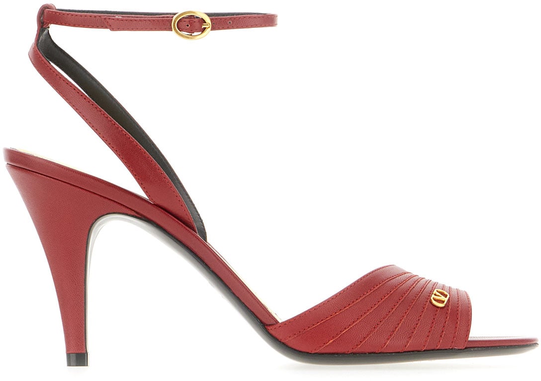 Valentino Valentino Tiziano red Ladycrush leather sandals Grijs