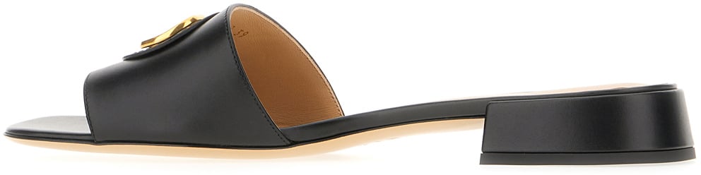 Valentino Valentino Black leather slippers Divers