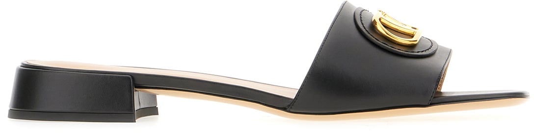 Valentino Valentino Black leather slippers Divers