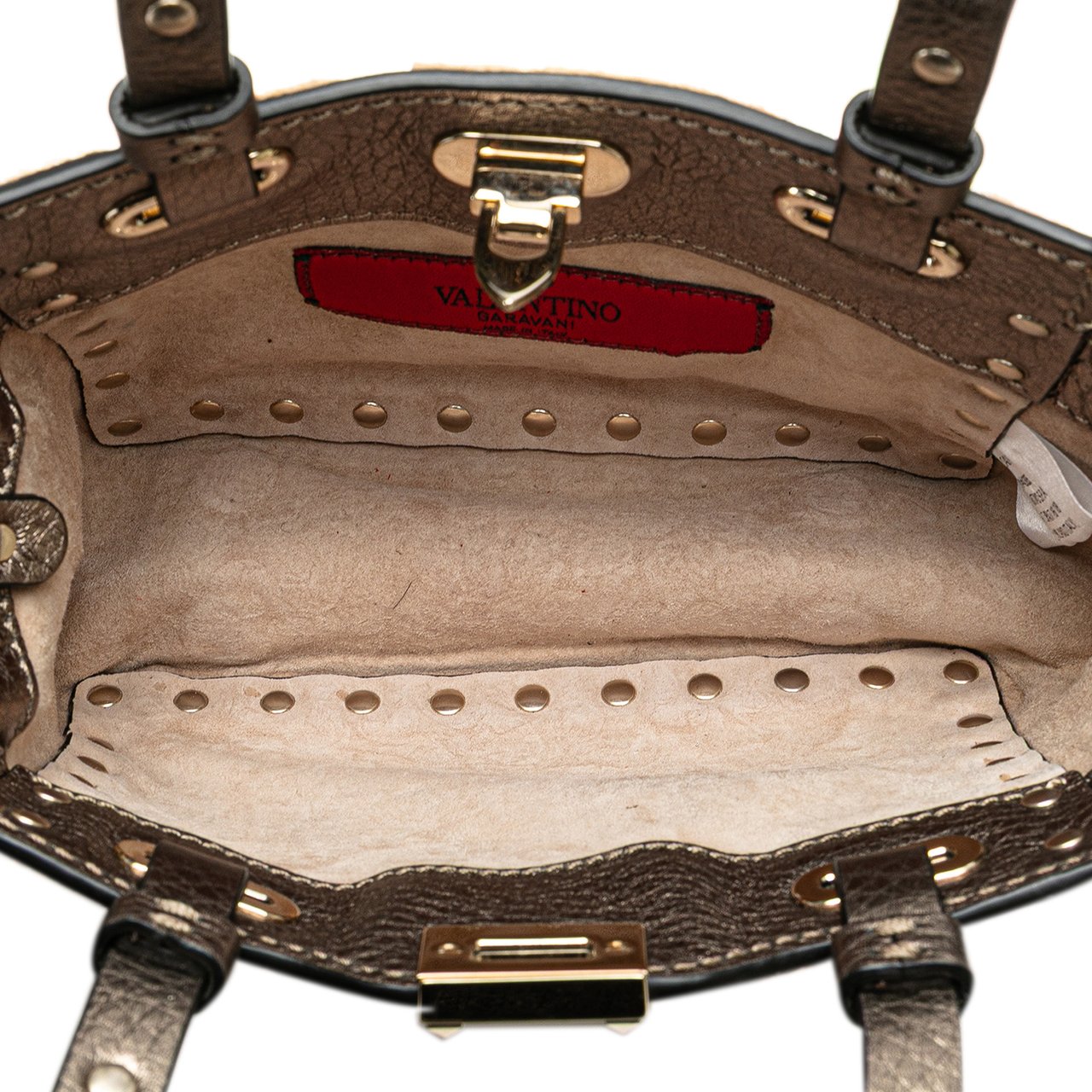 Valentino Mini Pony Hair Rockstud Satchel Bruin