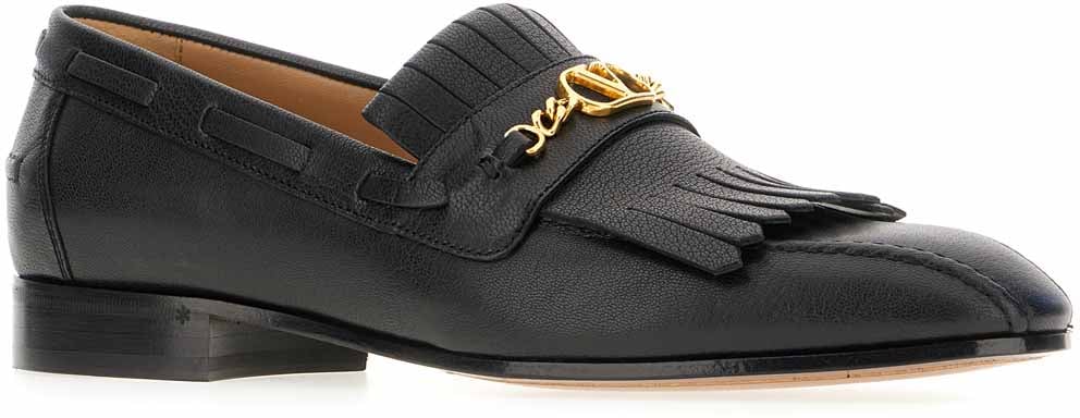 Valentino Valentino Black leather loafers Zwart