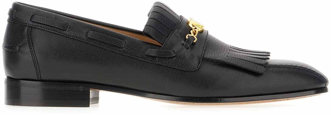 Valentino Valentino Black leather loafers Zwart