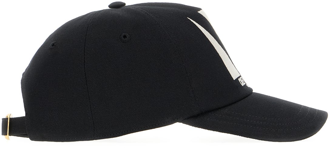 Valentino Valentino Black cotton baseball cap Zwart