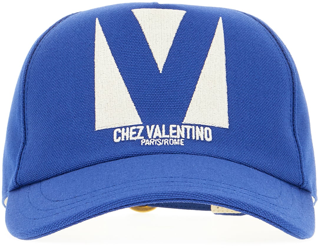 Valentino Valentino Electric blue cotton baseball cap Blauw