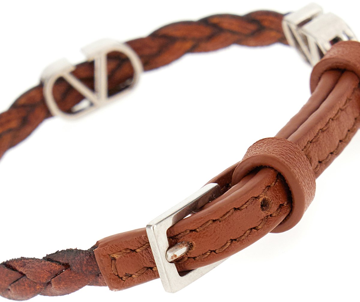Valentino Valentino Brown leather bracelet Bruin