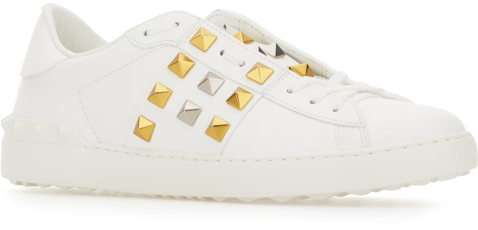 Valentino Valentino White leather Rockstud sneakers Wit