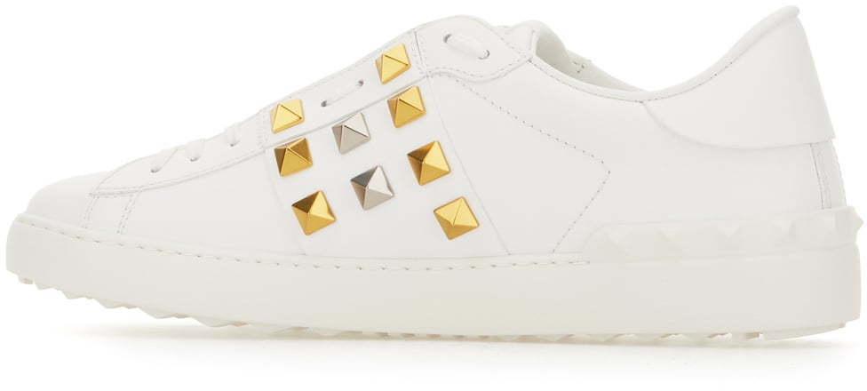 Valentino Valentino White leather Rockstud sneakers Wit