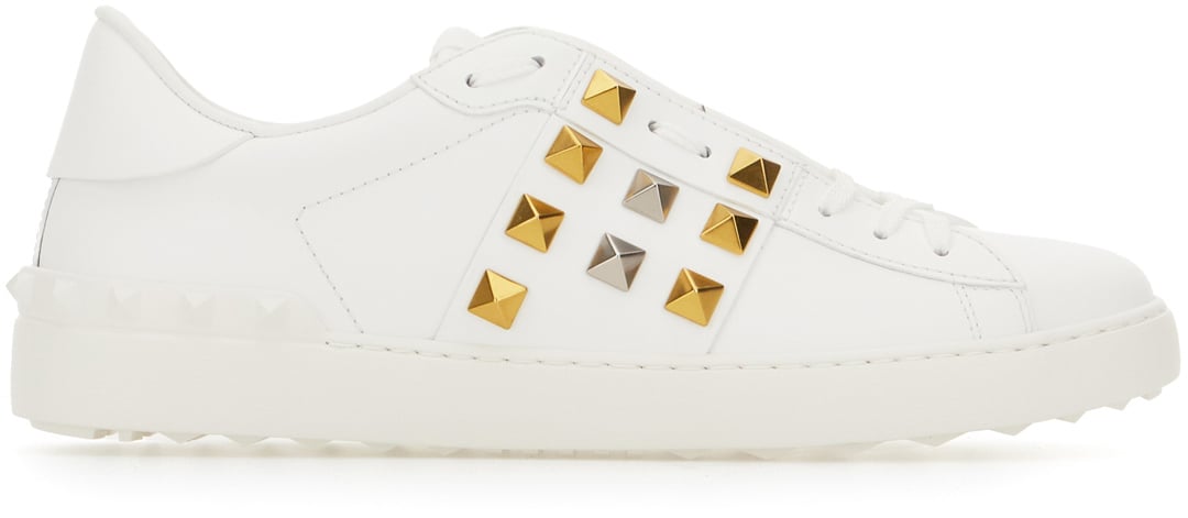 Valentino Valentino White leather Rockstud sneakers Wit