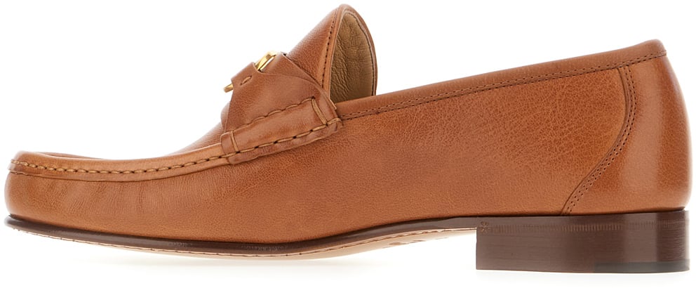 Valentino Valentino Caramel leather loafers Bruin