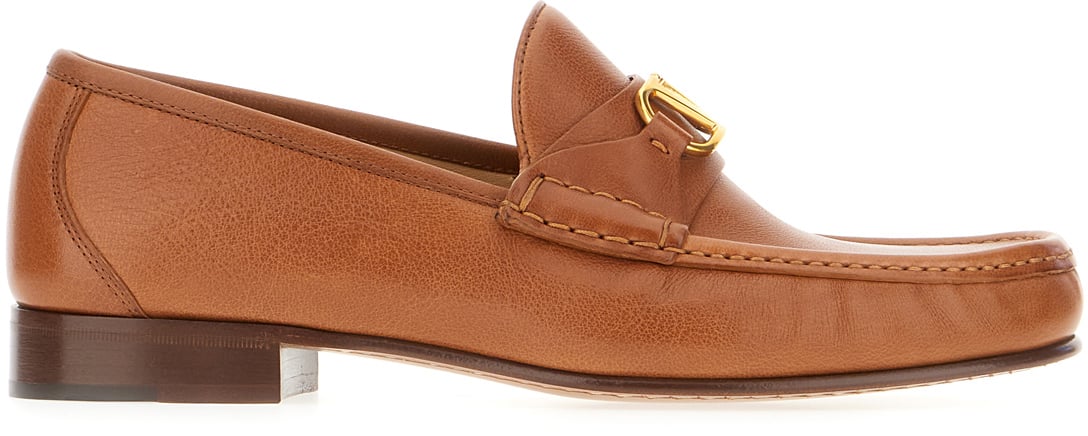 Valentino Valentino Caramel leather loafers Bruin